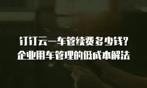 钉钉云一车管续费多少钱？企业用车管理的低成本解法