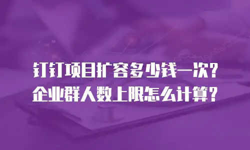 钉钉项目扩容多少钱一次？企业群人数上限怎么计算？