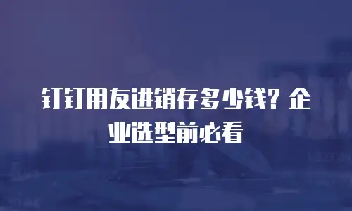 钉钉用友进销存多少钱？企业选型前必看