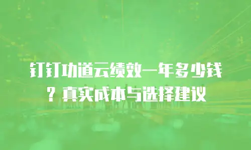 钉钉功道云绩效一年多少钱？真实成本与选择建议