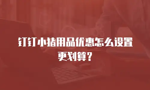 钉钉小猪用品优惠怎么设置更划算？