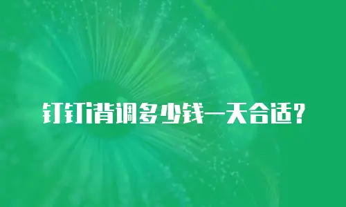 钉钉i背调多少钱一天合适？