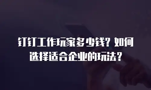 钉钉工作玩家多少钱？如何选择适合企业的玩法？