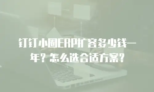 钉钉小圈ERP扩容多少钱一年？怎么选合适方案？