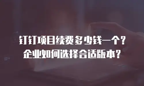 钉钉项目续费多少钱一个？企业如何选择合适版本？