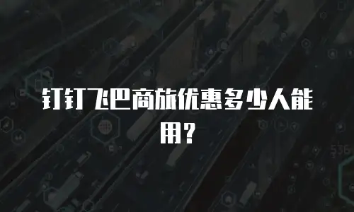 钉钉飞巴商旅优惠多少人能用？