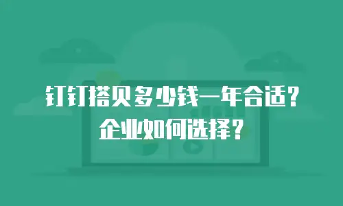钉钉搭贝多少钱一年合适？企业如何选择？