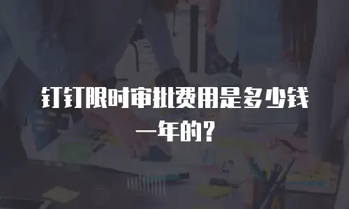 钉钉限时审批费用是多少钱一年的？