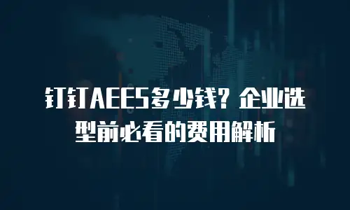 钉钉AEES多少钱？企业选型前必看的费用解析