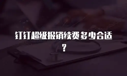钉钉超级报销续费多少合适？