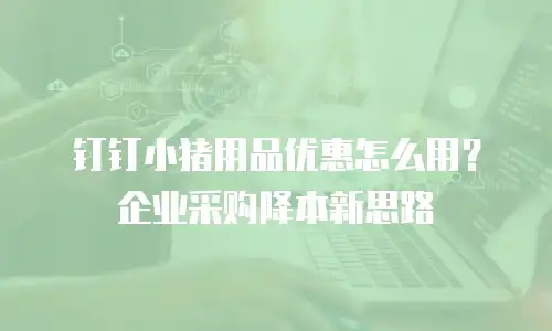 钉钉小猪用品优惠怎么用？企业采购降本新思路