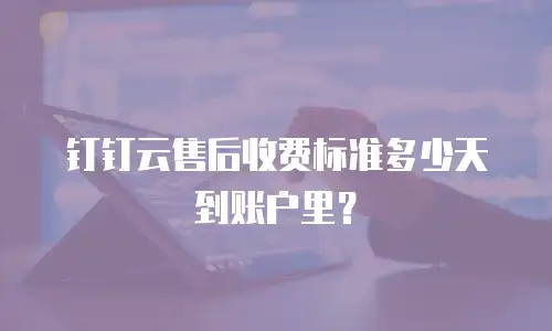 钉钉云售后收费标准多少天到账户里？