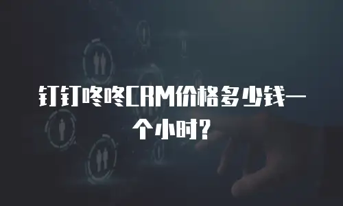 钉钉咚咚CRM价格多少钱一个小时？