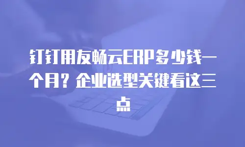 钉钉用友畅云ERP多少钱一个月？企业选型关键看这三点