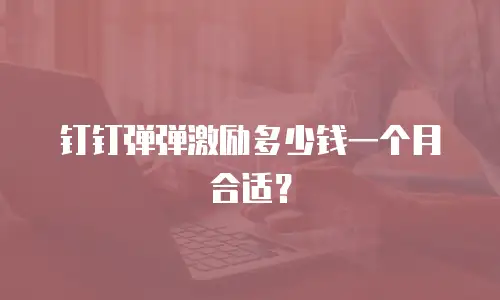 钉钉弹弹激励多少钱一个月合适？
