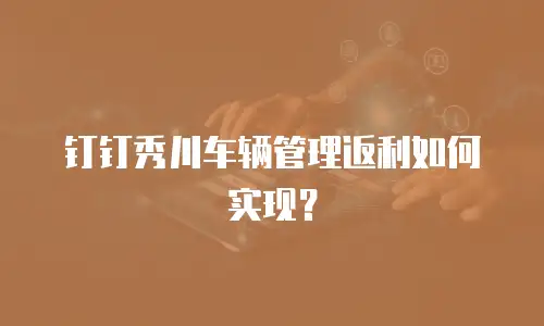 钉钉秀川车辆管理返利如何实现？