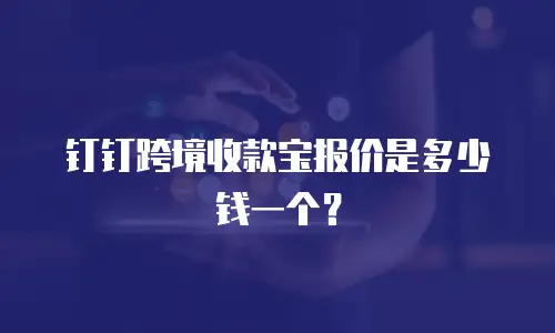 钉钉跨境收款宝报价是多少钱一个？