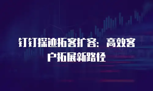 钉钉探迹拓客扩容：高效客户拓展新路径