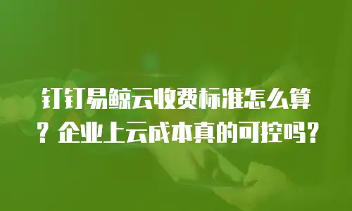 钉钉易鲸云收费标准怎么算？企业上云成本真的可控吗？