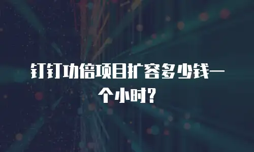 钉钉功倍项目扩容多少钱一个小时？