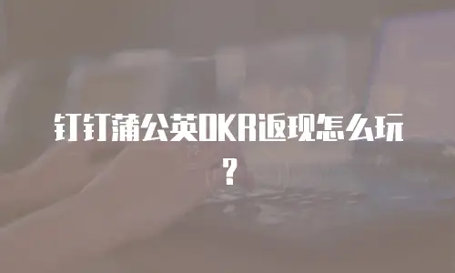 钉钉蒲公英OKR返现怎么玩？