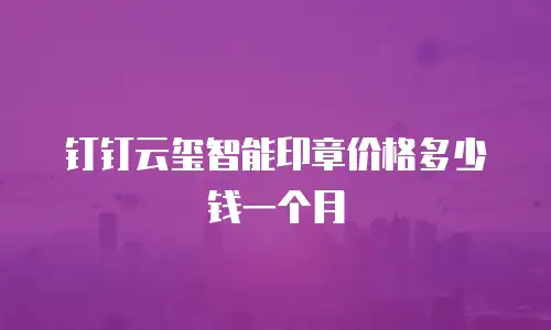 钉钉云玺智能印章价格多少钱一个月