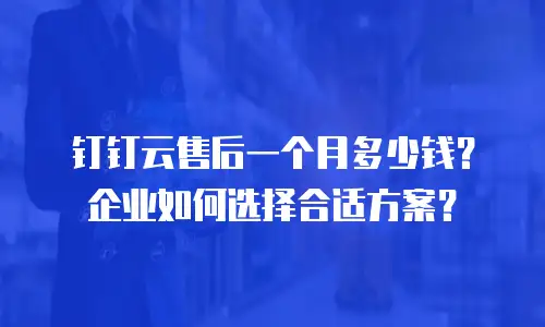 钉钉云售后一个月多少钱？企业如何选择合适方案？