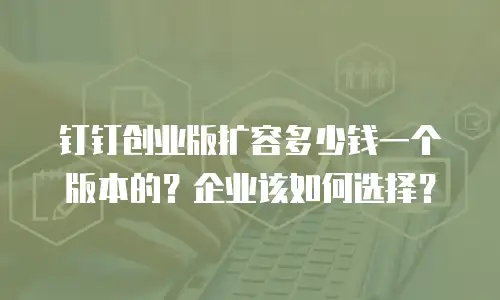 钉钉创业版扩容多少钱一个版本的？企业该如何选择？