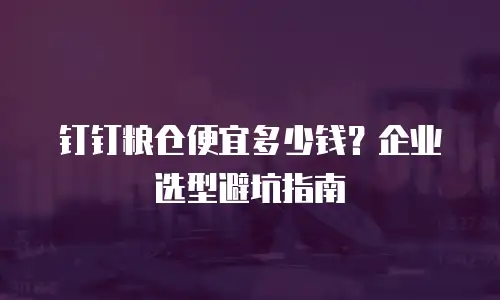 钉钉粮仓便宜多少钱？企业选型避坑指南