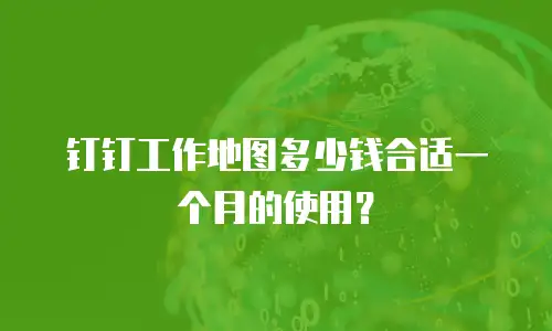 钉钉工作地图多少钱合适一个月的使用？