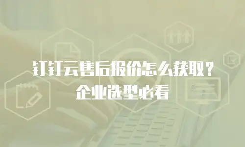 钉钉云售后报价怎么获取？企业选型必看