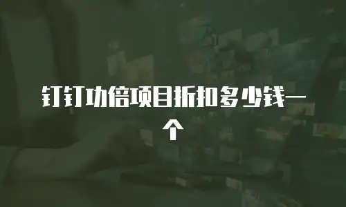 钉钉功倍项目折扣多少钱一个