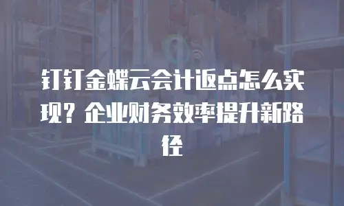 钉钉金蝶云会计返点怎么实现？企业财务效率提升新路径
