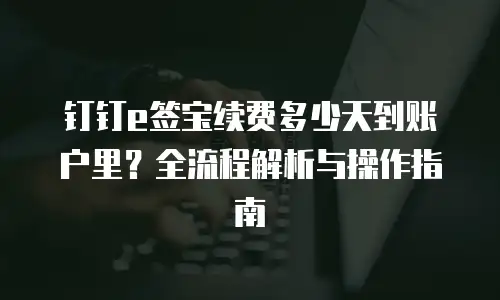 钉钉e签宝续费多少天到账户里？全流程解析与操作指南