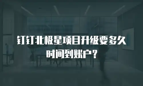 钉钉北极星项目升级要多久时间到账户？