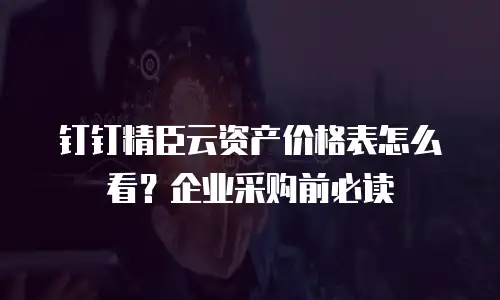 钉钉精臣云资产价格表怎么看？企业采购前必读