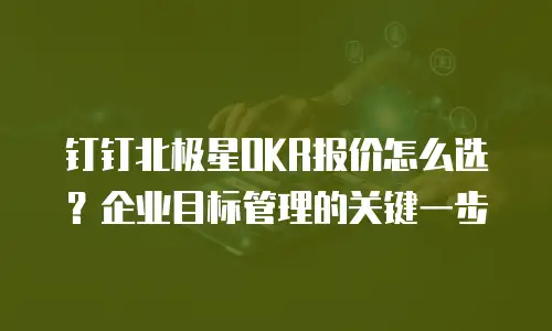 钉钉北极星OKR报价怎么选？企业目标管理的关键一步