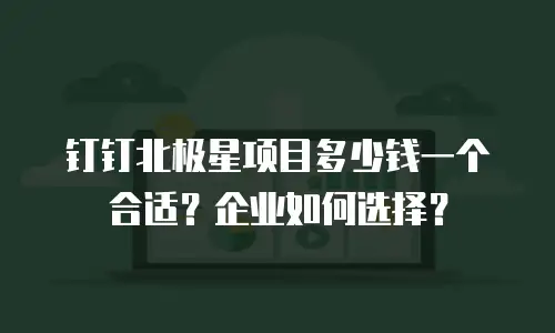 钉钉北极星项目多少钱一个合适？企业如何选择？