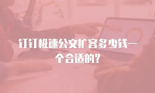 钉钉极速公文扩容多少钱一个合适的？