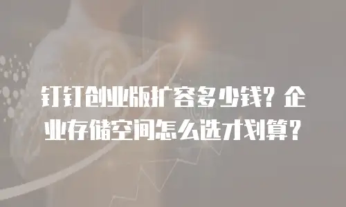钉钉创业版扩容多少钱？企业存储空间怎么选才划算？