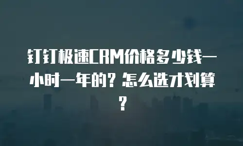 钉钉极速CRM价格多少钱一小时一年的？怎么选才划算？