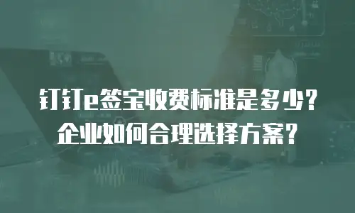 钉钉e签宝收费标准是多少？企业如何合理选择方案？