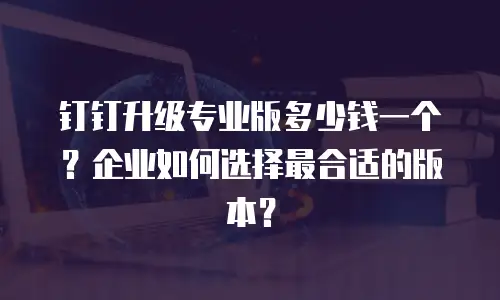 钉钉升级专业版多少钱一个？企业如何选择最合适的版本？