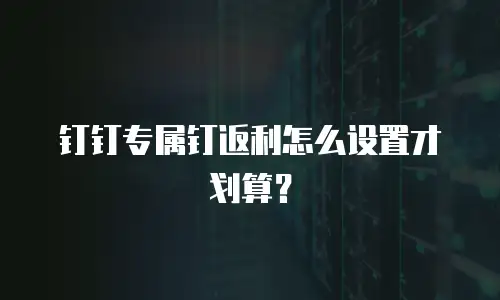 钉钉专属钉返利怎么设置才划算？