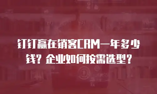 钉钉赢在销客CRM一年多少钱？企业如何按需选型？