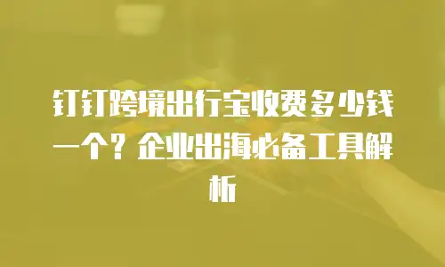 钉钉跨境出行宝收费多少钱一个？企业出海必备工具解析
