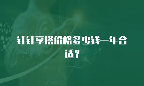 钉钉享搭价格多少钱一年合适？