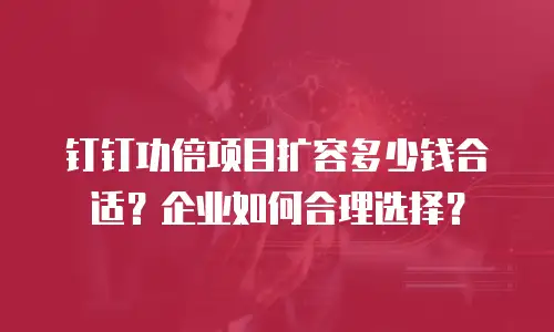 钉钉功倍项目扩容多少钱合适？企业如何合理选择？