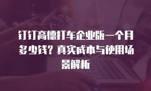 钉钉高德打车企业版一个月多少钱？真实成本与使用场景解析