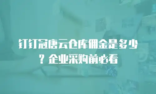 钉钉冠唐云仓库佣金是多少？企业采购前必看